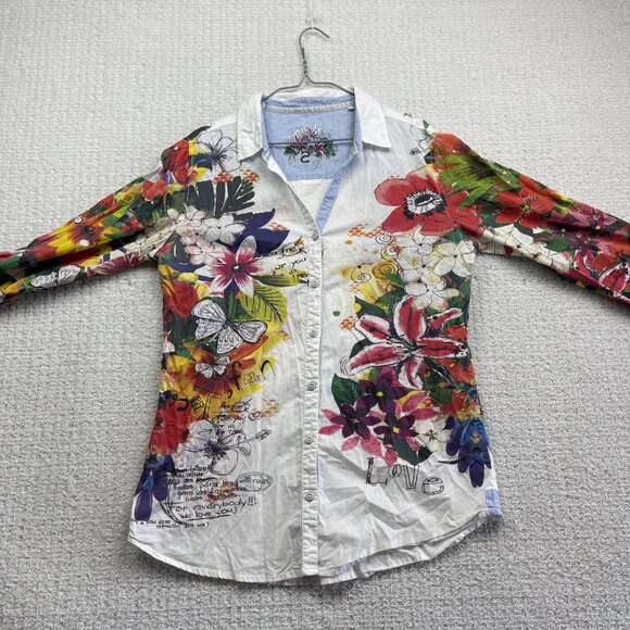 Desigual Colorful Floral Button-Down Shirt - Picture 7 of 15